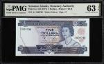 SOLOMON ISLANDS. Lot of (2). Solomon Islands Monetary Authority. 2 & 5 Dollars, ND (1977). P-5a & 6a