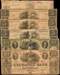 Lot of (6) Norfolk, Virginia. The Exchange Bank of Virginia. 1860s. $3, $5, & $10. Very Good to Very