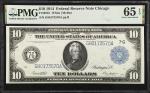 Fr. 931b. 1914 $10  Federal Reserve Note. Chicago. PMG Gem Uncirculated 65 EPQ.