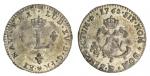 French New World. Louis XV (1715-1774). Sou Marque, (Double Sol) 1762 A. Strasbourg. Crowned L, thre