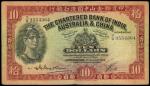 HONG KONG. Chartered Bank of India, Australia & China. $10, 1.8.1955. P-55c.