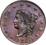 1820 Matron Head Cent. N-13. Rarity-1. Large Date. MS-66 BN (NGC). OH….