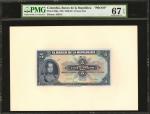 COLOMBIA. Banco de la República. 5 Pesos Oro, July 20, 1942. P-386p. Face and Back Proofs. Mixed PMG