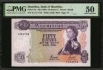 MAURITIUS. Bank of Mauritius. 50 Rupees, ND (1967). P-33c. PMG About Uncirculated 50.