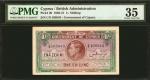 CYPRUS. Government of Cyprus. 1 Shilling, 1947. P-20. PMG Choice Very Fine 35.