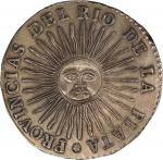 ARGENTINA. 8 Reales, 1836-RA P. La Rioja Mint. PCGS Genuine--Tooled, EF Details.