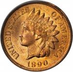 1890 Indian Cent. MS-65 RD (PCGS).