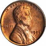 1924-S Lincoln Cent. MS-64 RD (PCGS).
