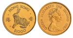 1987年香港兔年1000港元生肖纪念金币