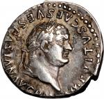TITUS, A.D. 79-81. AR Denarius (3.09 gms), Rome Mint, A.D. 80. NEARLY EXTREMELY FINE.