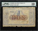 COLOMBIA. Banco de Antioquia. 2 Pesos, 1900. P-S919. PMG Very Good 10.