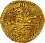 TURKEY. Ottoman Empire. Zeri Mahbub, AH 1203 Year 15 (1803). Selim III. PCGS MS-64 Gold Shield.