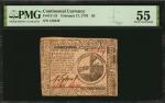 CC-24. Continental Currency. February 17, 1776. $2. PMG About Uncirculated 55.