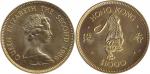 Hong Kong China: 1986 "Year of the Tiger" gold coins $1,000, weighs 16gms. UNC.(1)