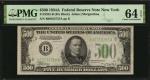 Fr. 2202-B. 1934A $500 Federal Reserve Note. New York. PMG Choice Uncirculated 64 EPQ.