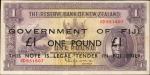 FIJI. Government of Fiji. 1 Pound, 01.08.1934 / Overprint 1942. P-45b. Choice Very Fine.