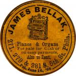 PENNSYLVANIA. Philadelphia. Undated James Bellak, Pianos and Organs. Bowers-PA-2380, Rulau-A43. Mirr
