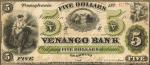 Franklin, Pennsylvania. Venango Bank. Oct. 1861. $5. Very Fine.