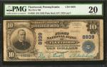 Fleetwood, Pennsylvania. $10 1902 Plain Back. Fr. 626. The First NB. Charter #8939. PMG Very Fine 20