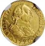 SPAIN. 1/2 Escudo, 1776-M PJ. Madrid Mint. Charles III. NGC AU Details--Scratches.