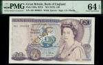Bank of England, J. S. Fforde, £20, ND (1970), serial number A01 000054, purple and multicoloured, E