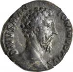 MARCUS AURELIUS, A.D. 161-180. AE Sestertius (21.18 gms), Rome Mint, ca. A.D. 180. NGC VF, Strike: 5
