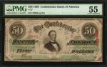 T-57. Confederate Currency. 1863 $50. PMG About Uncirculated 55.