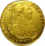 COLOMBIA.1794-JJ 4 Escudos. Santa Fe de Nuevo Reino (Bogotá) mint. Carlos IV (1788-1808). Restrepo M