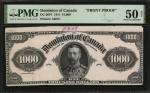 CANADA. Dominion of Canada. 1000 Dollars, 1911. DC-20P1 & P2. Front & Back Proofs. PMG About Uncircu
