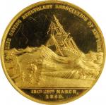 1902 Life Saving Benevolent Association of New York Medal. By George Hampden Lovett. Gold. Prooflike