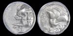 公元前170-前130年古希腊卡里亚米拉萨城邦太阳神赫利俄斯与玫瑰花1德拉克马银币 ANACS VF35 7387414
