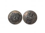 1855年墨西哥8 Reales，KM377.8，普品，戳记币，墨戳，NC 藏品