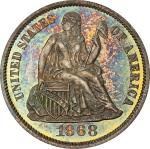 1868 Liberty Seated Dime. Proof-65+ (PCGS).