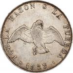 CHILE. 50 Centavos, 1853-So. Santiago Mint. PCGS EF-45.
