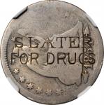 SLATER / FOR DRUGS on the obverse of a 1854 Seated Quarter. Rulau R-MV-308A. Brunk S-498. AG-3 (NGC)