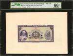 COLOMBIA. Banco de la República. 20 Pesos Oro, August 7, 1947. P-392p. Face and Back Proofs. PMG Gem