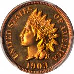 1903 Indian Cent. Snow-PR1, the only known dies. Misplaced Date. Proof-67 RB (PCGS).