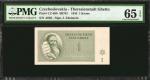 CZECHOSLOVAKIA. Theresienstadt Ghetto. 1 to 100 Kronen, 1943. P-Unlisted. PMG Choice Uncirculated 63