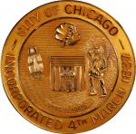 1965 Astronaut Edward H White II Honorary Citizen of Chicago Medal. Gilt Bronze. Mint State.