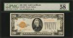 Fr. 2402. 1928 $20 Gold Certificate. PMG Choice About Uncirculated 58.