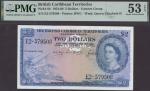 British Caribbean Territories, Eastern Group, 2 Dollars, 3rd January 1955, serial number E2 -579508,