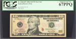 Fr. 2040-B*. 2006 $10  Federal Reserve Star Note. New York. PCGS Currency Superb Gem New 67 PPQ.