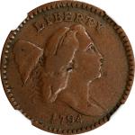 1794 Liberty Cap Half Cent. C-9. Rarity-2. High-Relief Head. VF-20 BN (NGC).