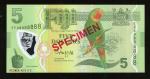 Reserve Bank of Fiji, specimen $5, ND (2013), serial numbers FFA8888888, control number 092, (Pick 1