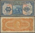 Banco Nacional De Costa Rica, 20 Colones, 22 June 1938, serial number 313079, dark blue on multicolo
