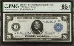 Fr. 966. 1914 $20 Federal Reserve Note. Boston. PMG Gem Uncirculated 65 EPQ.