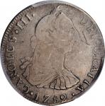 GUATEMALA. 4 Reales, 1782-NG P. Nueva Guatemala Mint. Charles III. PCGS Genuine--Graffiti, Fine Deta