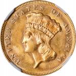 1878 Three-Dollar Gold Piece. Unc Details--Reverse Scratched (NGC).