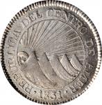 HONDURAS. Central American Republic. 2 Reales, 1831-T F. Tegucigalpa Mint. PCGS MS-61 Gold Shield.