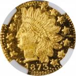 1873 Round 25 Cents. BG-874. Rarity-6-. Indian Head. MS-66 PL (NGC).